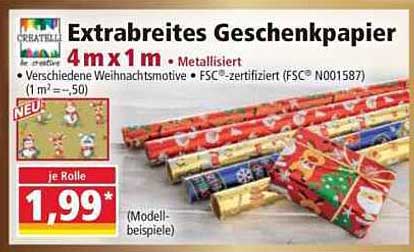 Extrabreites Geschenkpapier 4m x 1m - Metallisiert