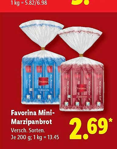 Favorina Mini-Marzipanbrot - Verschiedene Sorten