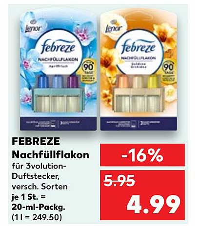 FEBREZE Nachfüllflakon für 3volution-Duftstecker, verschiedene Sorten