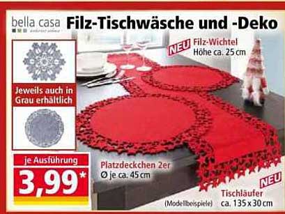 Filz-Tischwäsche und -Deko von bella casa