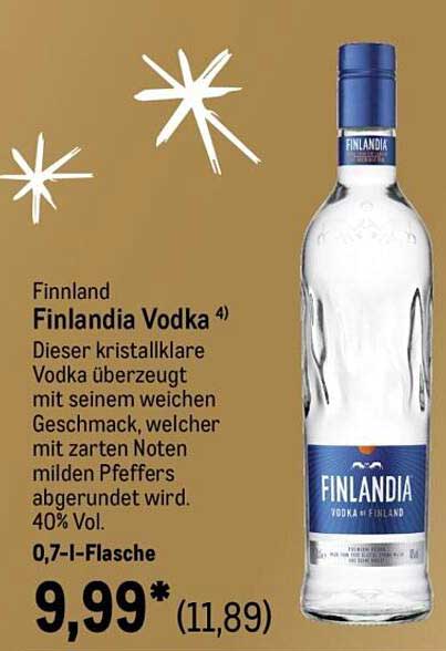 Finnland Finlandia Vodka 0,7 l Flasche