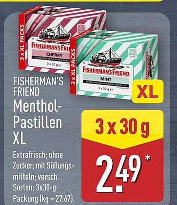 FISHERMAN'S FRIEND Menthol-Pastillen XL 3 x 30 g