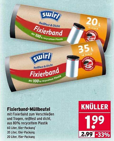 Fixierband-Müllbeutel