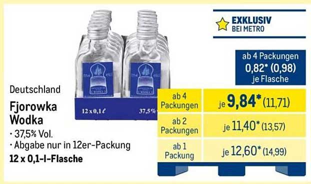 Fjorowka Wodka - 12 x 0,1 l-Flasche