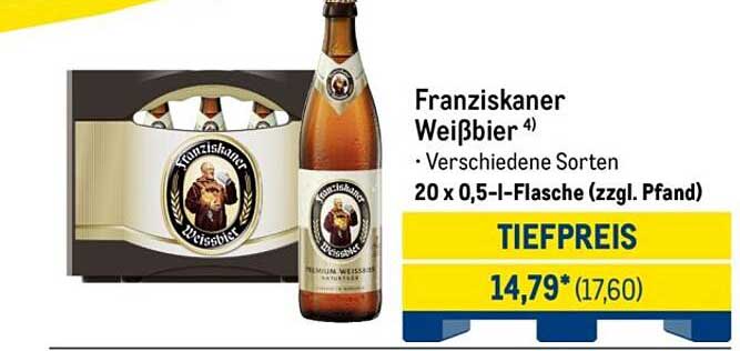 Franziskaner Weißbier - 20 x 0,5 l Flasche