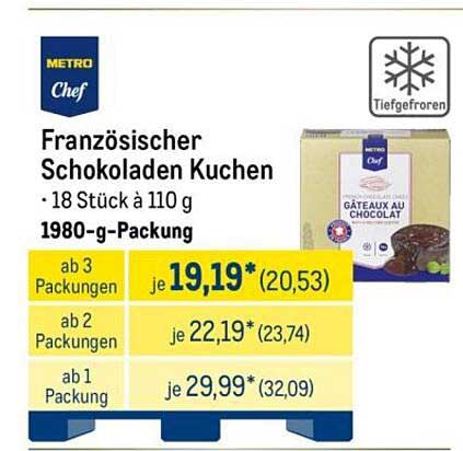 Französischer Schokoladen Kuchen - 18 Stück à 110 g