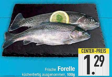 Frische Forelle küchenfertig ausgenommen, 100g