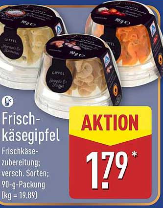 Frischkäsegipfel - Frischkäsezubereitung in verschiedenen Sorten