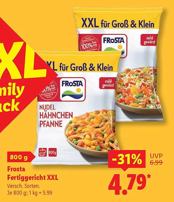 Frosta Fertiggericht XXL Nudel Hähnchen Pfanne 800 g
