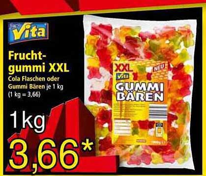 Fruchtgummi XXL - Cola Flaschen oder Gummi Bären je 1 kg