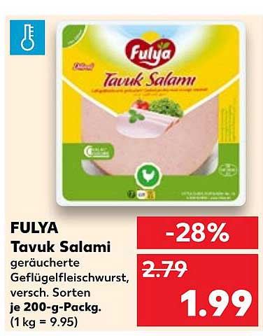 FULYA Tavuk Salami - Geräucherte Geflügelfleischwurst