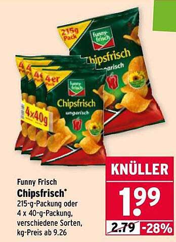 Funny Frisch Chipsfrisch – 215-g-Packung oder 4 x 40-g-Packung