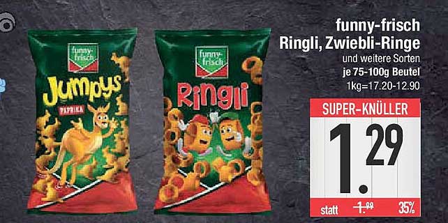 funny-frisch Ringli, Zwiebli-Ringe und weitere Sorten je 75-100g Beutel