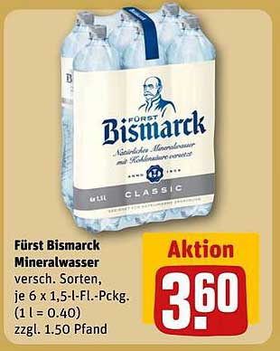 Fürst Bismarck Mineralwasser - Aktion vom 27.10.2025 bis 02.11.2025