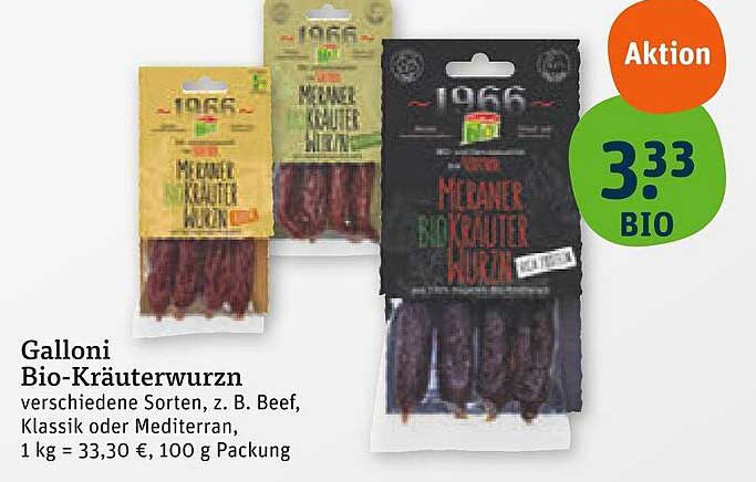 Galloni Bio-Kräuterwürzn - verschiedene Sorten, z. B. Beef, Klassik oder Mediterran