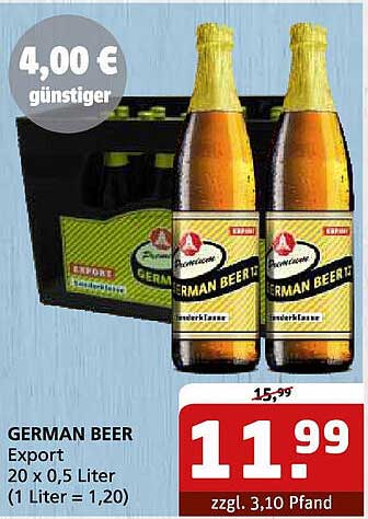 GERMAN BEER Export 20 x 0,5 Liter