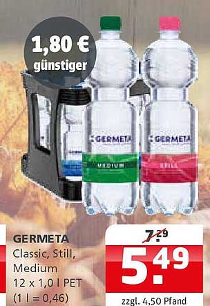 GERMETA Classic, Still, Medium 12 x 1,0 l PET