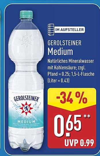GEROLSTEINER Medium - Natürliches Mineralwasser