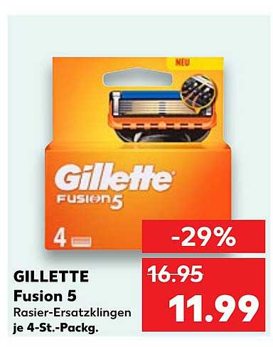 GILLETTE Fusion 5 Rasier-Ersatzklingen je 4-St.-Pack.