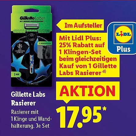 Gillette Labs Rasierer mit 1 Klinge und Wandhalterung