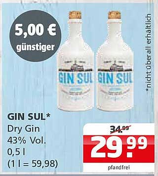 GIN SUL Dry Gin 0,5 l - jetzt zum Sparpreis!