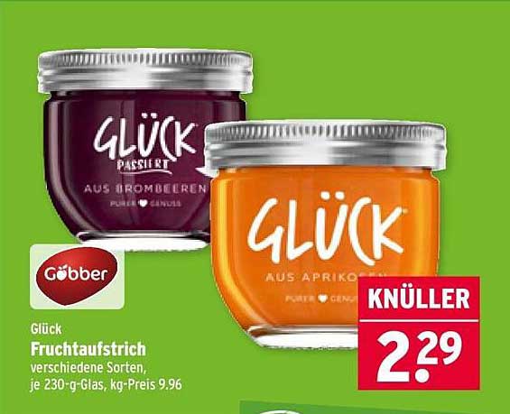 Göbber Glück Fruchtaufstrich verschiedene Sorten, 230-g-Glas
