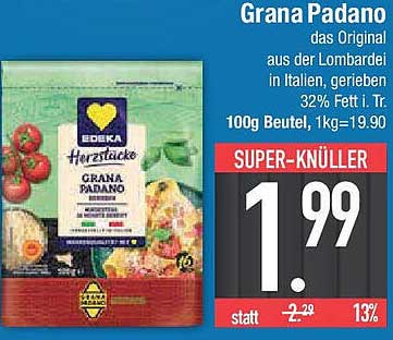 Grana Padano - das Original aus der Lombardei, gerieben