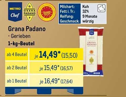 Grana Padano - Gerieben 1-kg-Beutel