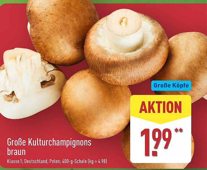 Große Kulturchampignons braun