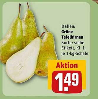 Grüne Tafelbirnen, Italien, je 1-kg-Schale