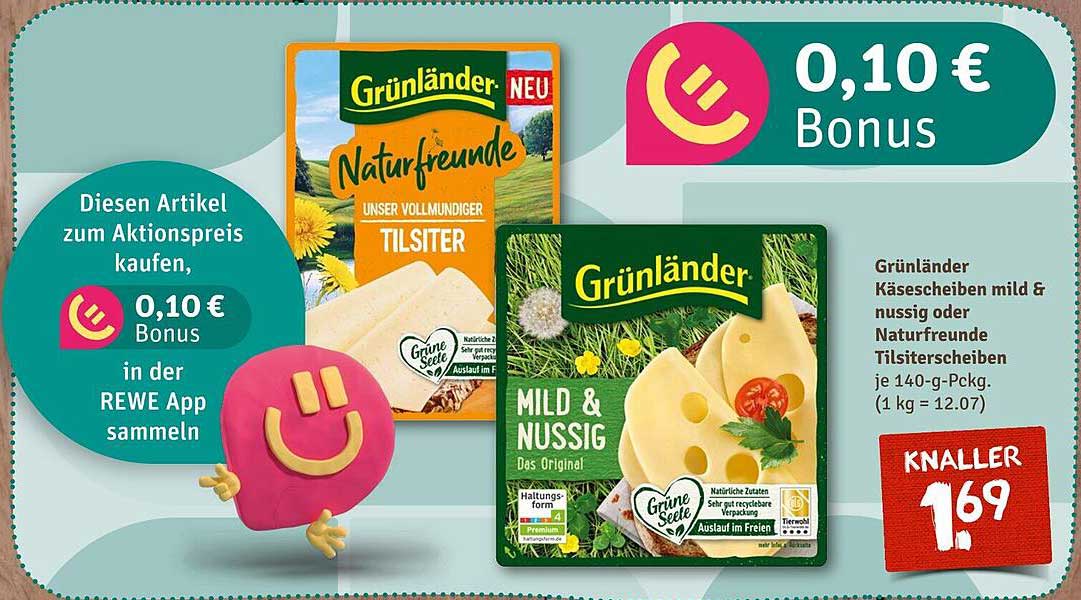 Grünländer Käse Scheiben mild & nussig oder Naturfreunde Tilsiter Scheiben