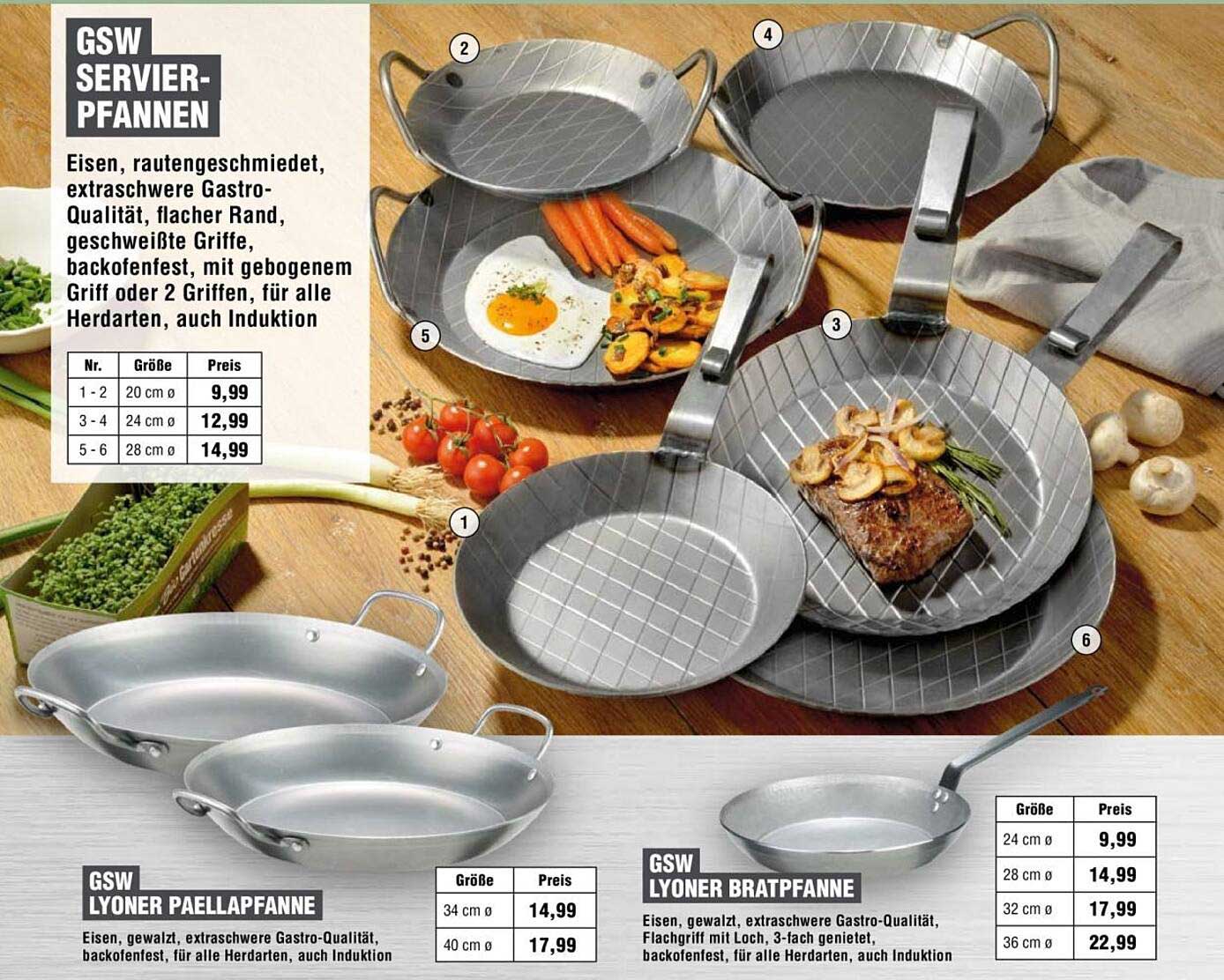 GSW Servier-Pfannen - Gastro-Qualität