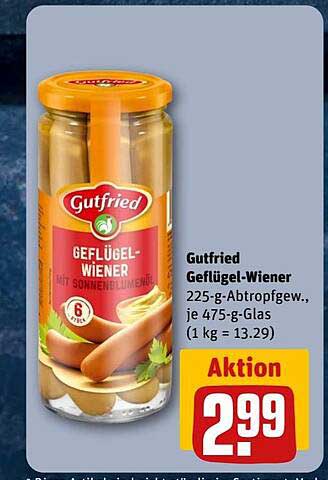 Gutfried Geflügel-Wiener 225-g-Glas