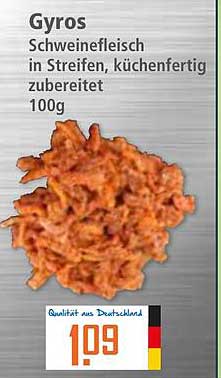 Gyros - Schweinefleisch in Streifen, küchenfertig zubereitet, 100g