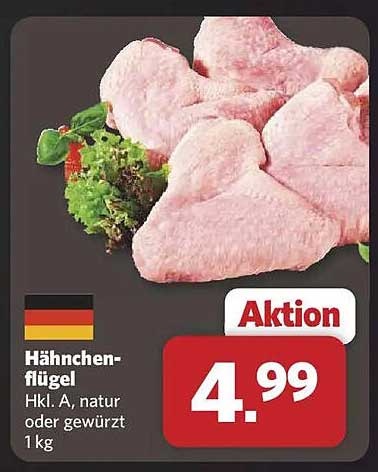 Hähnchenflügel Hkl. A, natur oder gewürzt, 1 kg