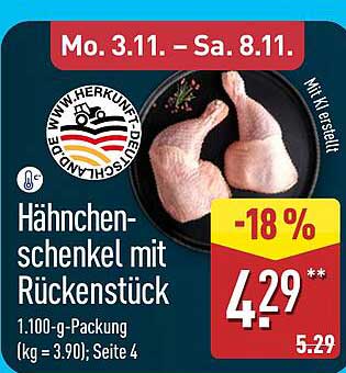 Hähnchenschenkel mit Rückenstück