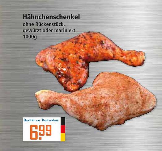 Hähnchenschenkel ohne Rückenstück, gewürzt oder mariniert 1000g