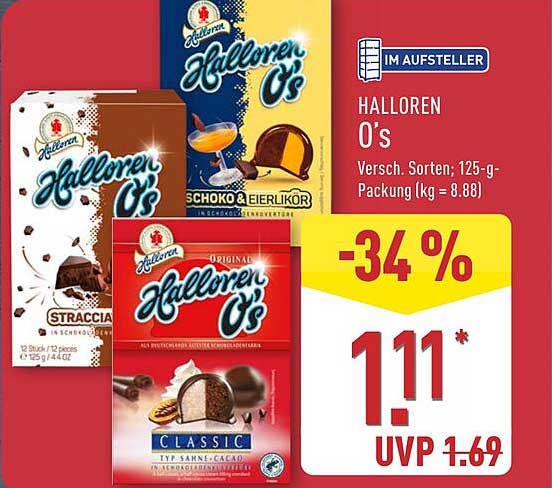 Halloren O's assorted flavors, 125g pack