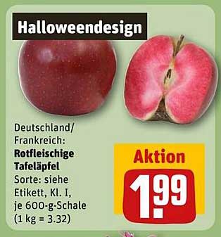 Halloween-Design: Rotfleischige Tafeläpfel zum Aktionspreis