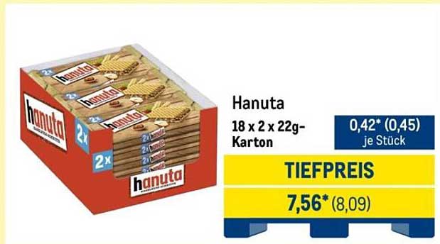 Hanuta 18 x 2 x 22g-Karton