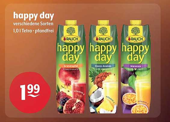 happy day verschiedene Sorten 1,0 l Tetra - pfandfrei