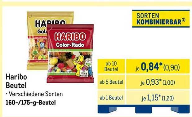 Haribo Beutel - verschiedene Sorten (160-/175-g-Beutel)