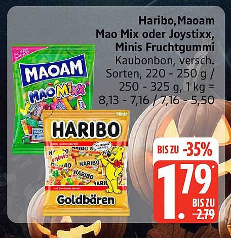 Haribo, Maoam Mao Mix oder Joystixx Minis Fruchtgummi