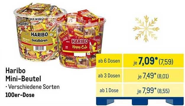 Haribo Mini-Beutel - Verschiedene Sorten 100er-Dose