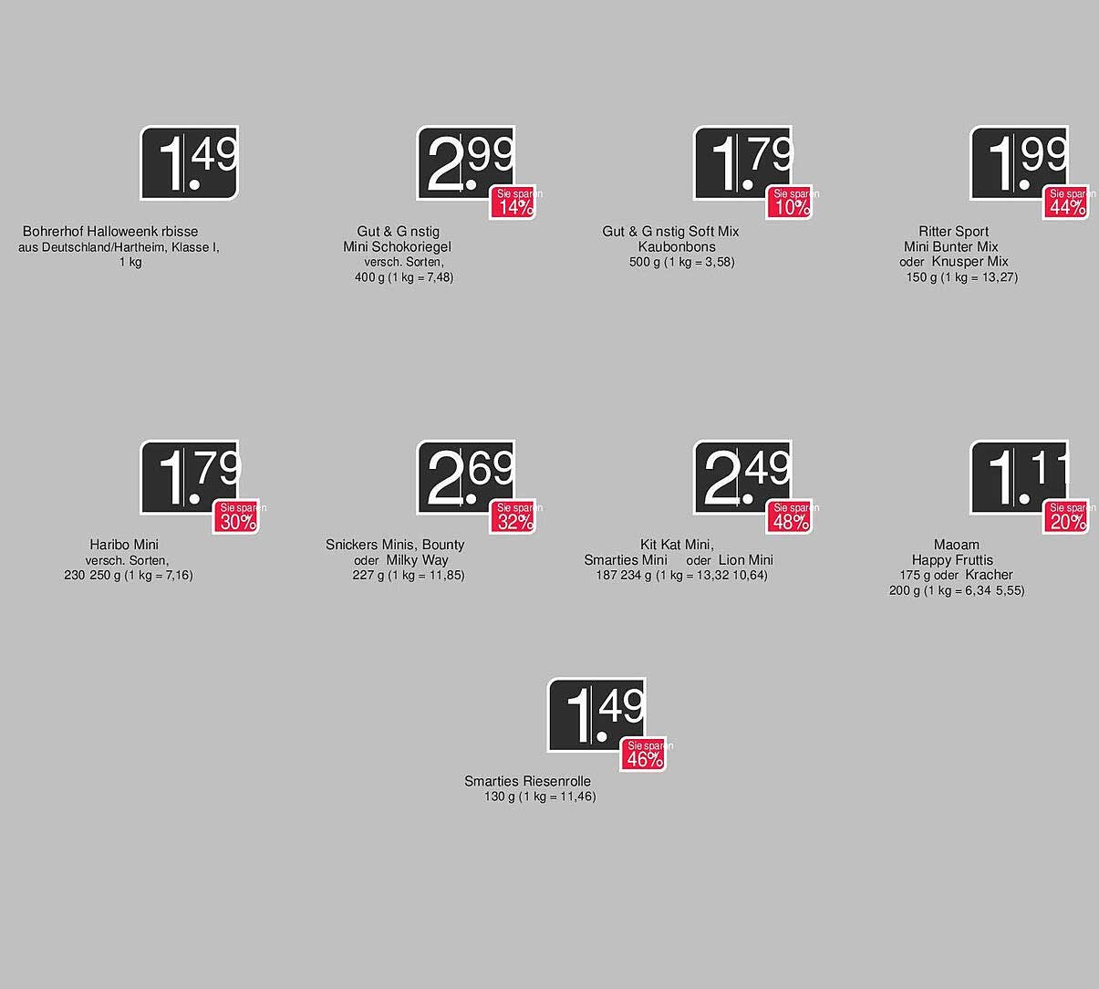 Haribo Mini - verschiedene Sorten, 230g für nur 1,49€