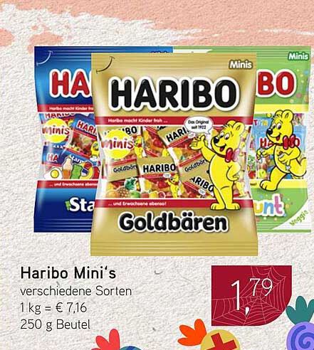 Haribo Mini's - verschiedene Sorten (250 g Beutel)