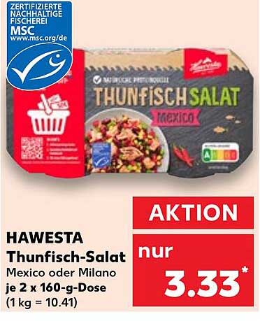 HAWESTA Thunfisch-Salat Mexico oder Milano je 2 x 160-g-Dose