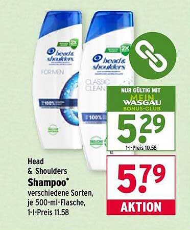 Head & Shoulders Shampoo - verschiedene Sorten, je 500-ml-Flasche