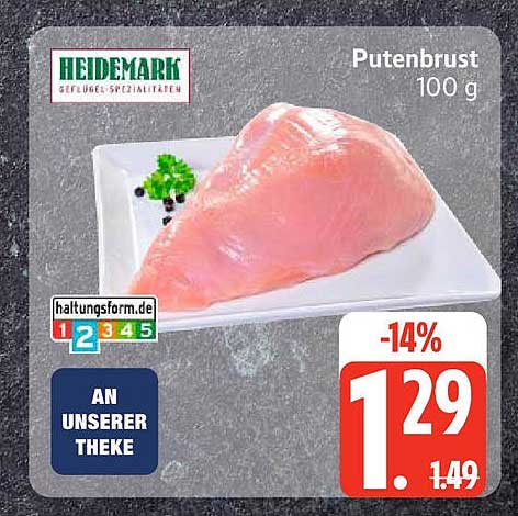 Heidemark Putenbrust 100 g zum Aktionspreis