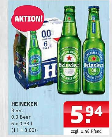 HEINEKEN 0,0 Beer, 6 x 0,33 l